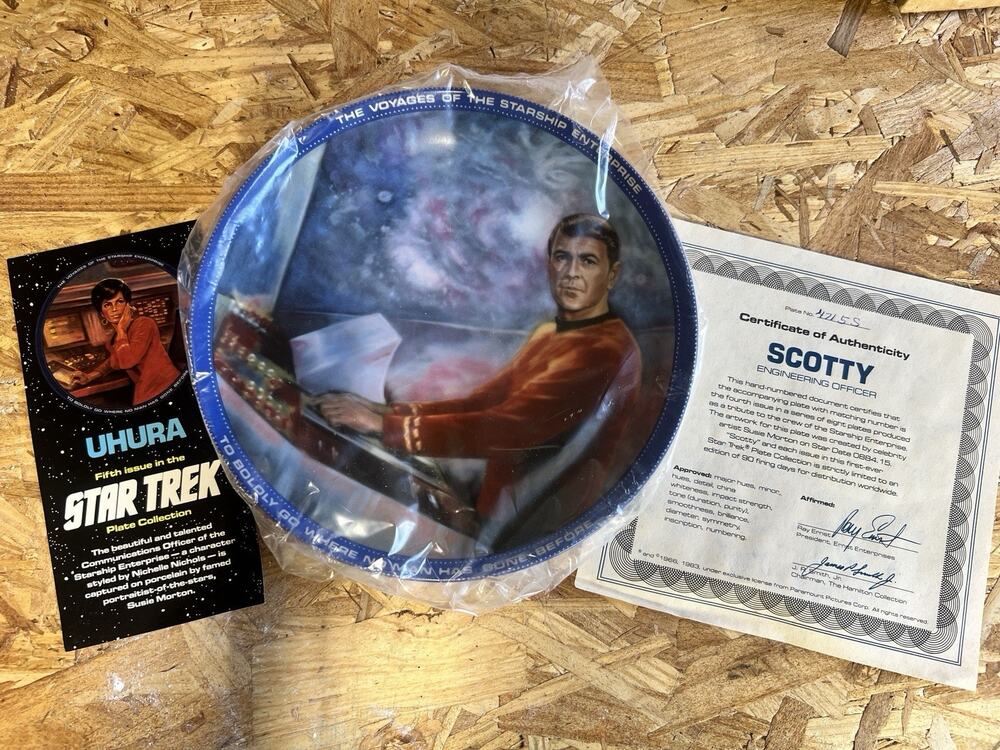 The Hamilton Collection Star Trek Scotty 8.5" Porcelain Plate COA MPN OB84.15